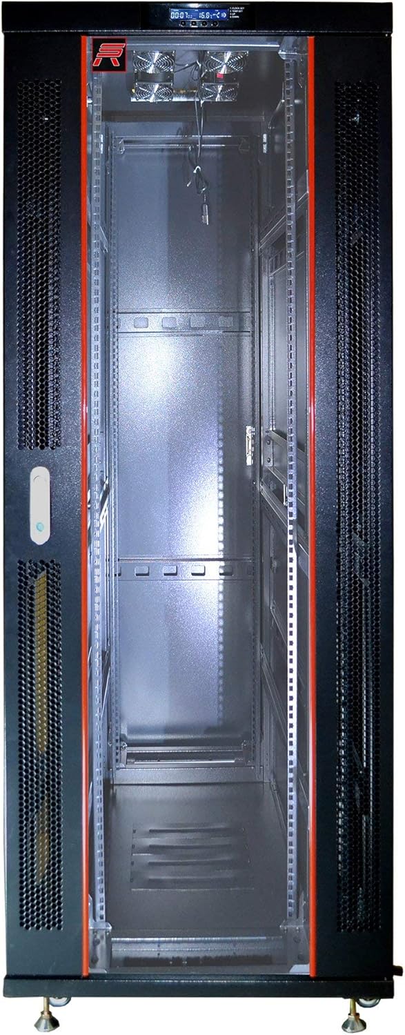 42 U Free Standing Locking Network Rack Cabinet with Shelf and Cooling Fan U82101