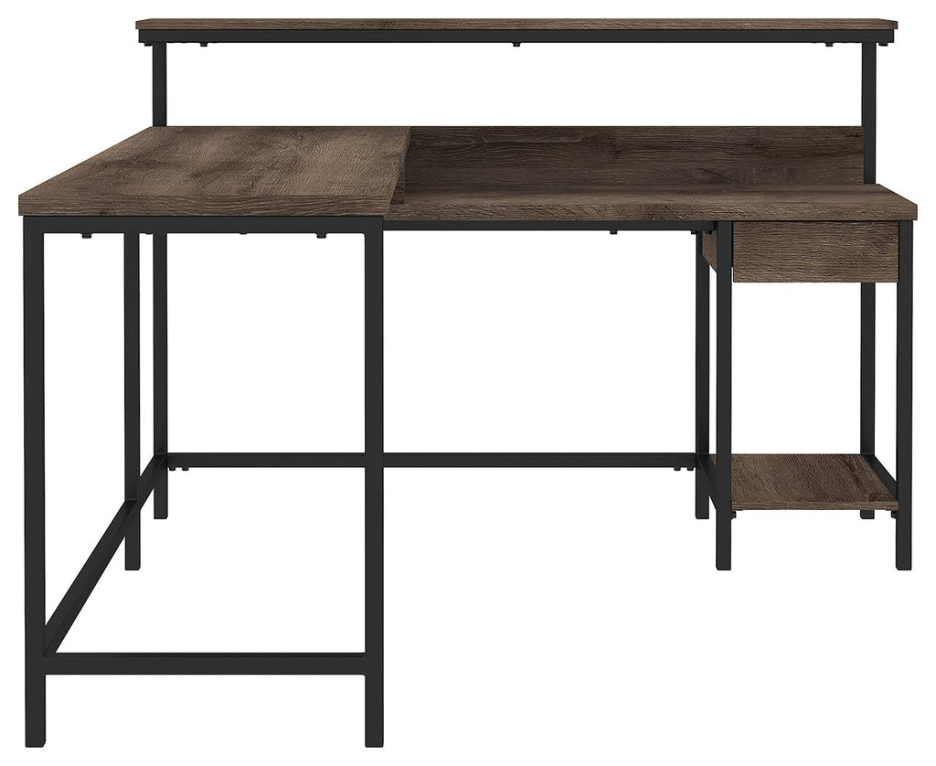 Gray L-Desk with Storage I811