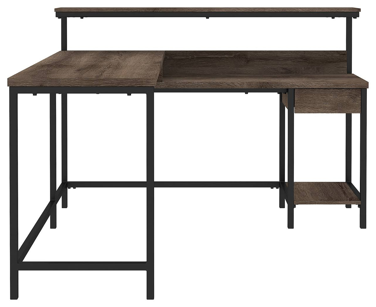 Gray L-Desk with Storage I811