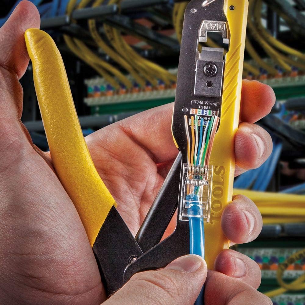 RJ45 Ethernet Cable Tester and Crimper Kit with Connectors for Cat5e / Cat6 E359
