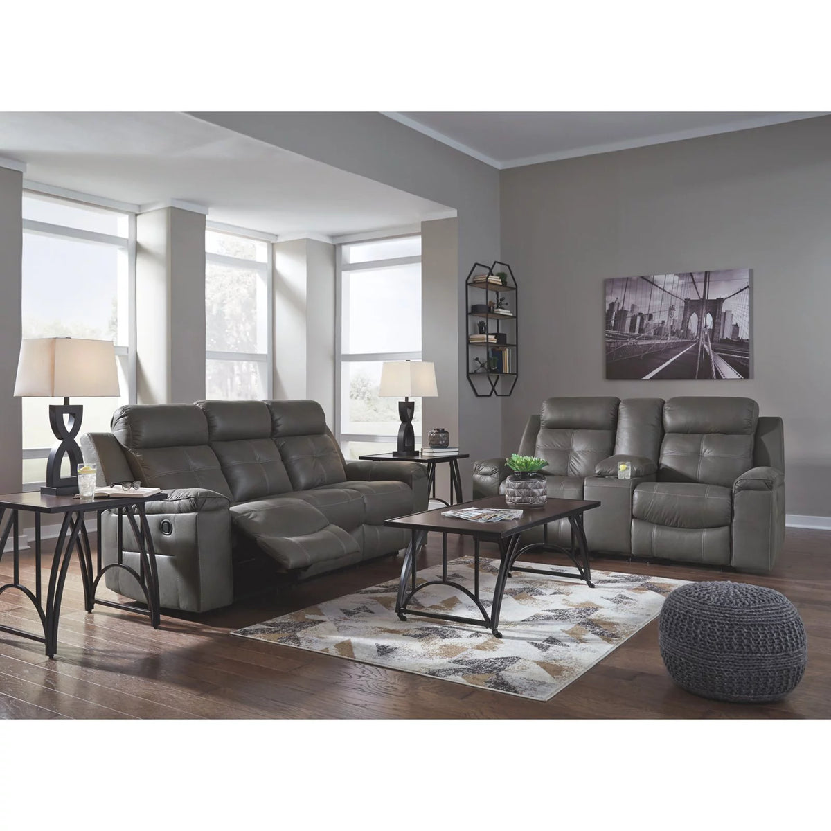 Dark Gray Reclining Sofa N89039
