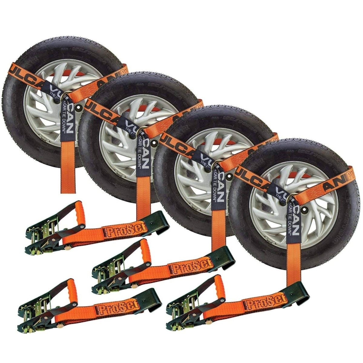 2 inch x 96 inch 4 Pack Auto Tie Down with Flat Hooks G8893