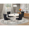 5 Piece Oval Dining Table and 4 Upholstered Chairs F66313