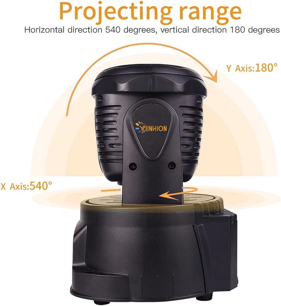 Moving Head Stage Light, 7 LED RGBW DJ Lights with Sound Activated/DMX Lighting K7563