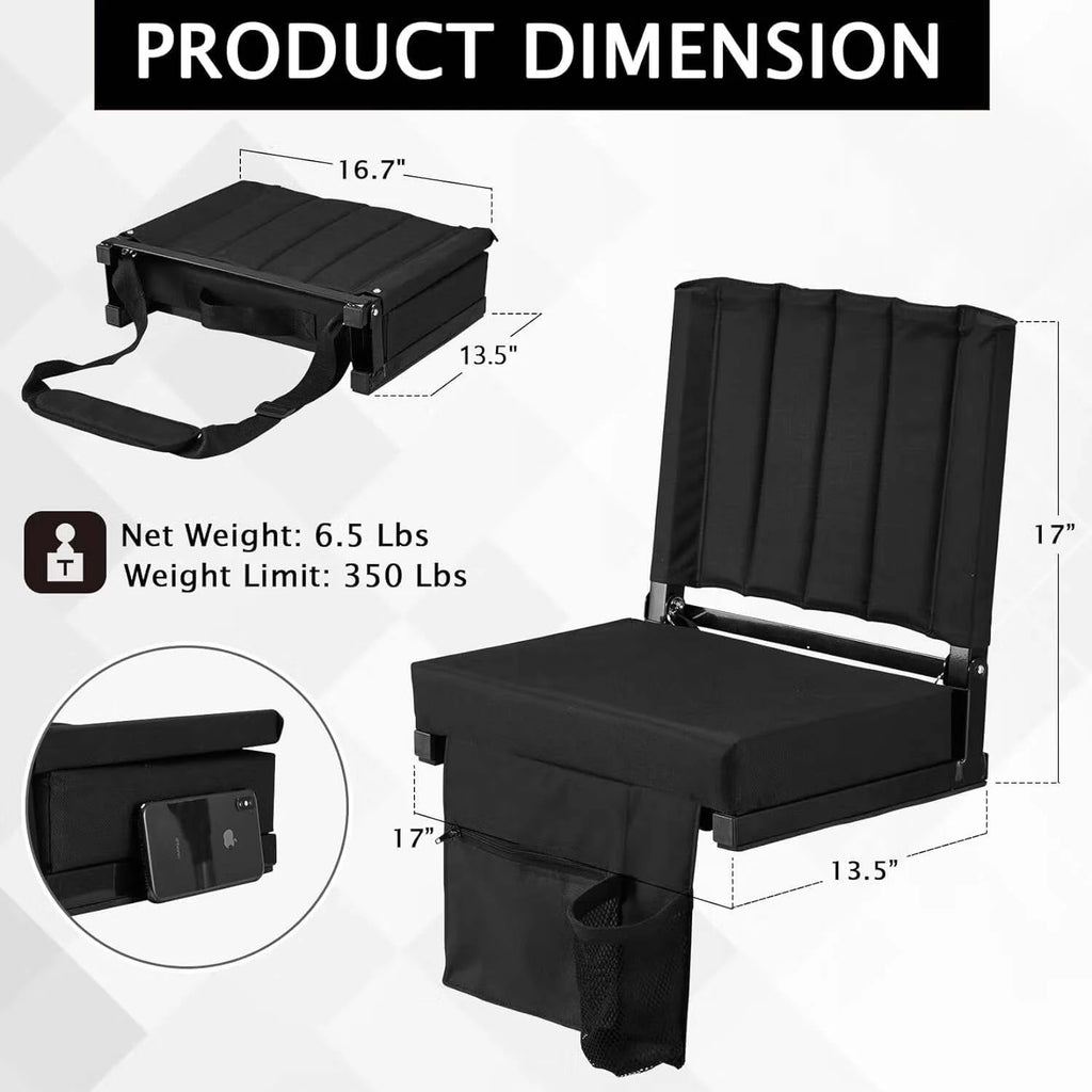 Padded Foldable Stadium Seat with Cup Holder B8076