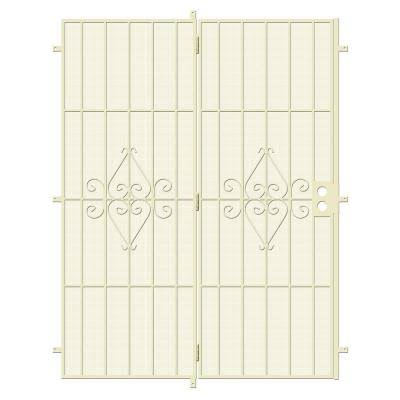 Navajo White Outswing Steel Patio Security Door with Expanded Metal V535433
