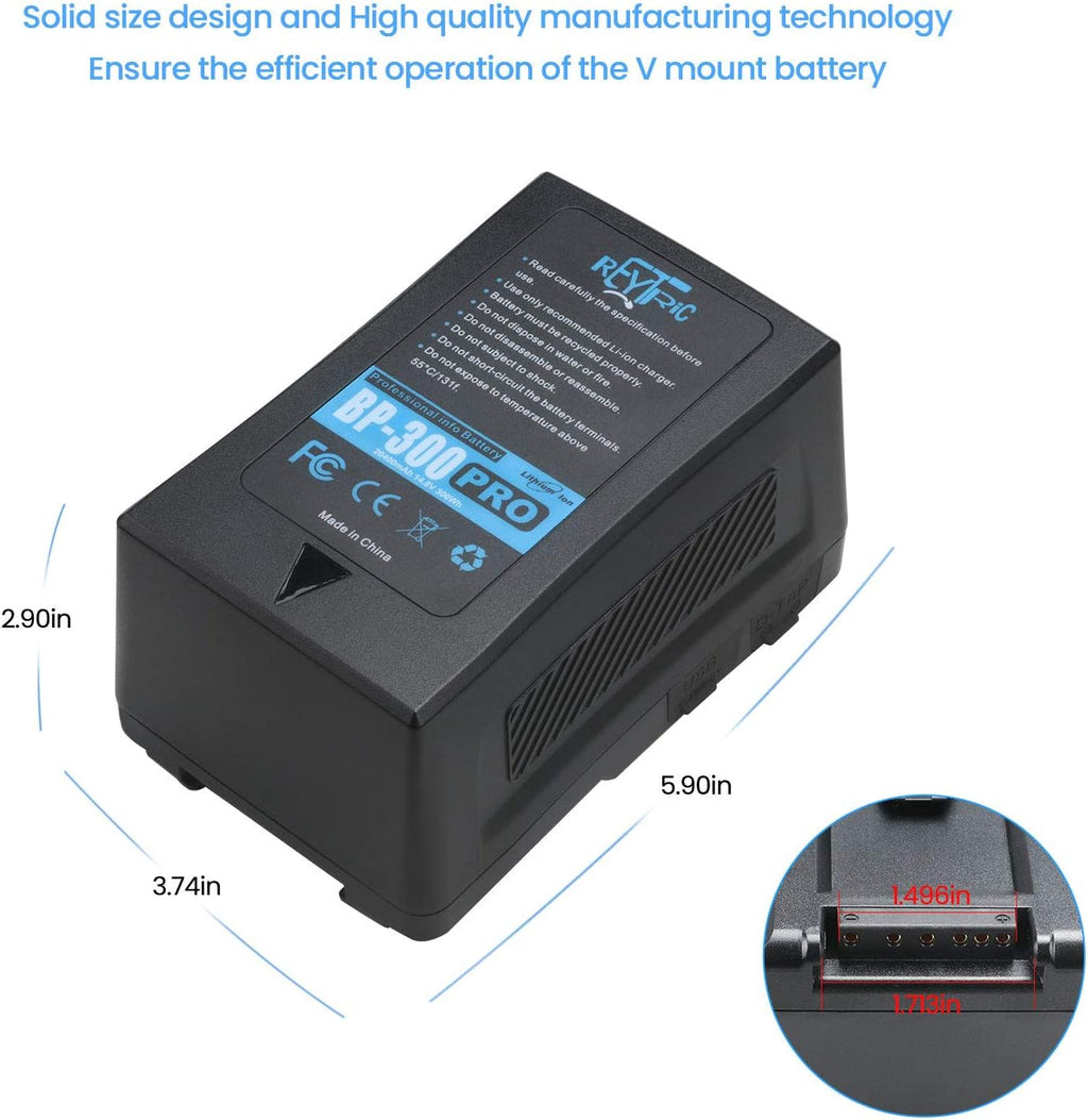 300Wh V Mount Battery with 5A Output D-Tap Charger and D-Tap Cable K9057