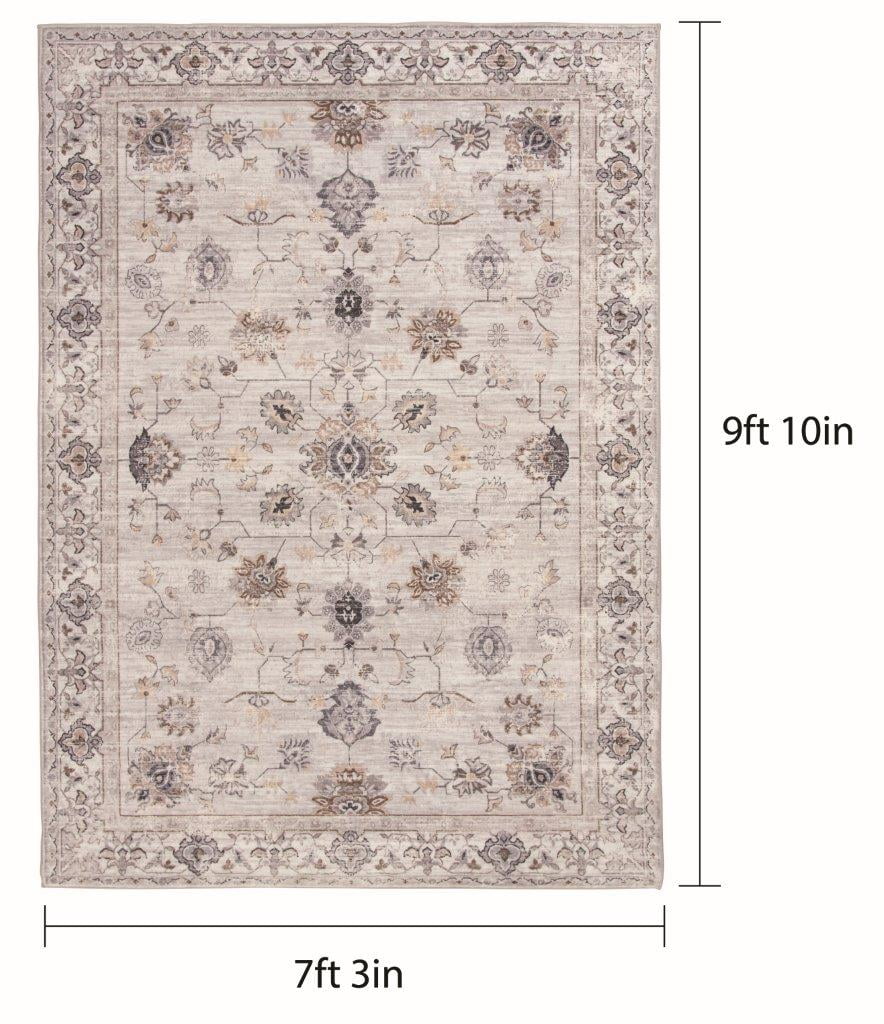 Ivory Faux Fur Indoor Area Rug 8'x10' O56626