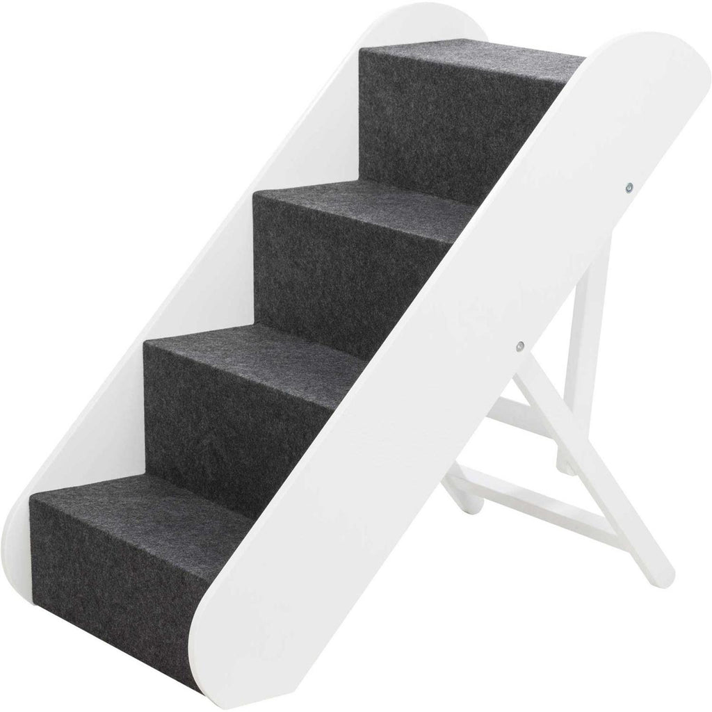 Adjustable 4-Steps White Pet Steps F698