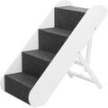Adjustable 4-Steps White Pet Steps F698