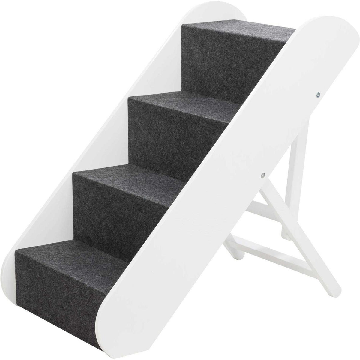 Adjustable 4-Steps White Pet Steps F698