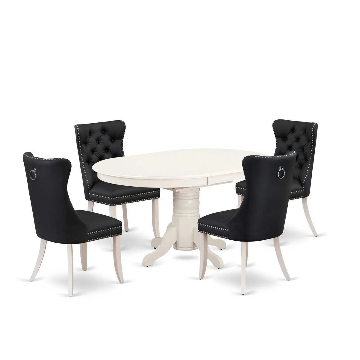 5 Piece Oval Dining Table and 4 Upholstered Chairs F66313