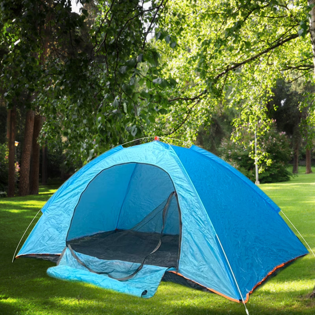 2 Person Instant Pop Up Camping Tent, Waterproof, 78 inch Blue C50347