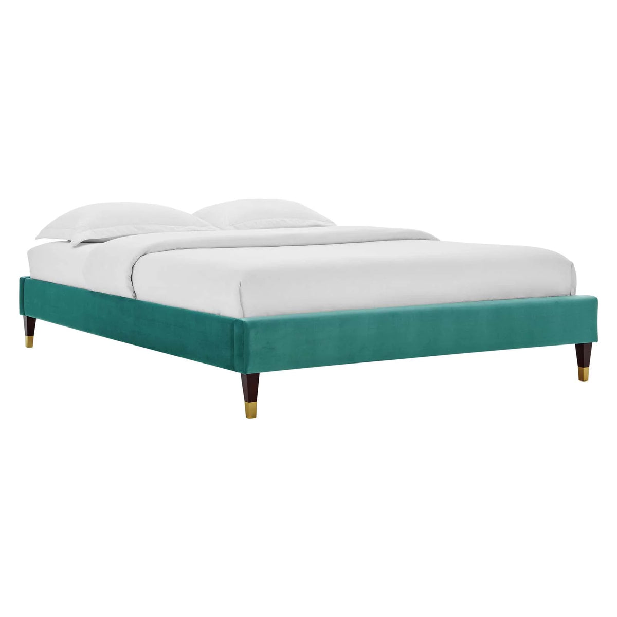 Teal Twin Performance Velvet Platform Bed Frame N927