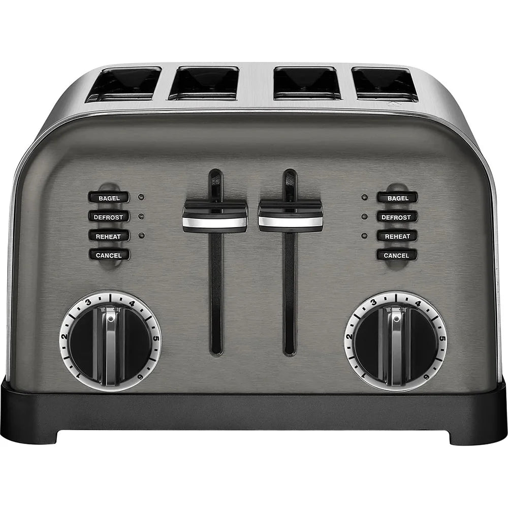 4-Slice Black Metal Toaster O716