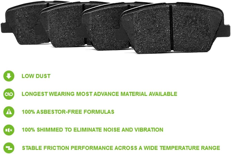 Front Discs Brake Rotors and Ceramic Pads B12918