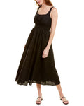 Floral Eyelet Midi Dress, Black A202273