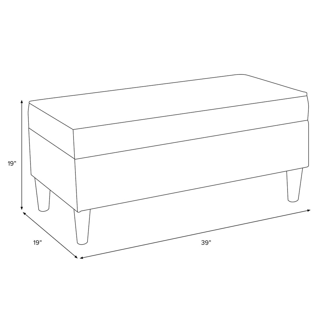 Linen Gray Button Storage Bench R938