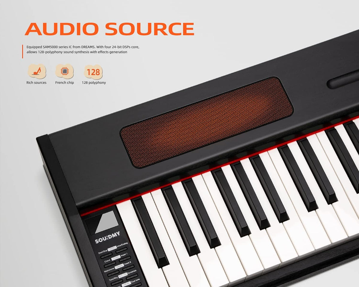 88-Key Semi-Weighted Digital Piano Keyboard with Sustain Pedal and Carry Bag Y6596