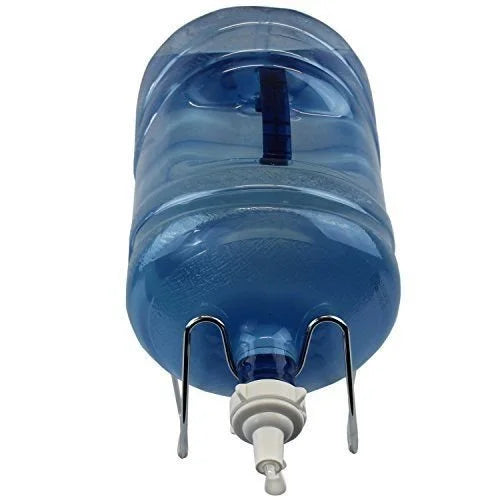 Chrome Silver Metal Plated Water Bottle Jug Stand and Dispenser Valve for 55mm Non Threaded Snap On Crown Top Water Jugs I69474