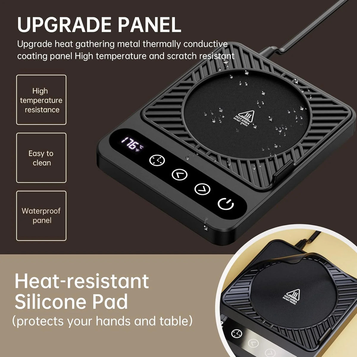 Coffee Mug Warmer with 6 Temp Settings, Black M511484