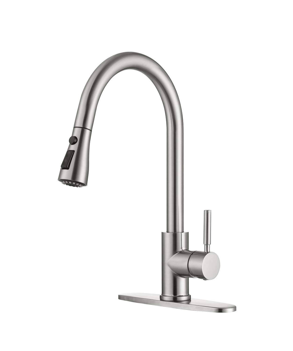 Single Handle Pull Down Kitchen Faucet Stainless Steel I449
