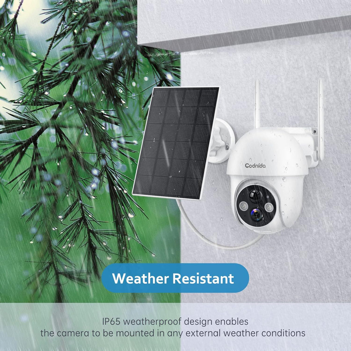 Wireless Outdoor Solar Security Camera with Night Vision D237980
