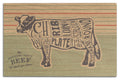Butchers Block Meat Cuts Birch Wood Wall Sign T6765