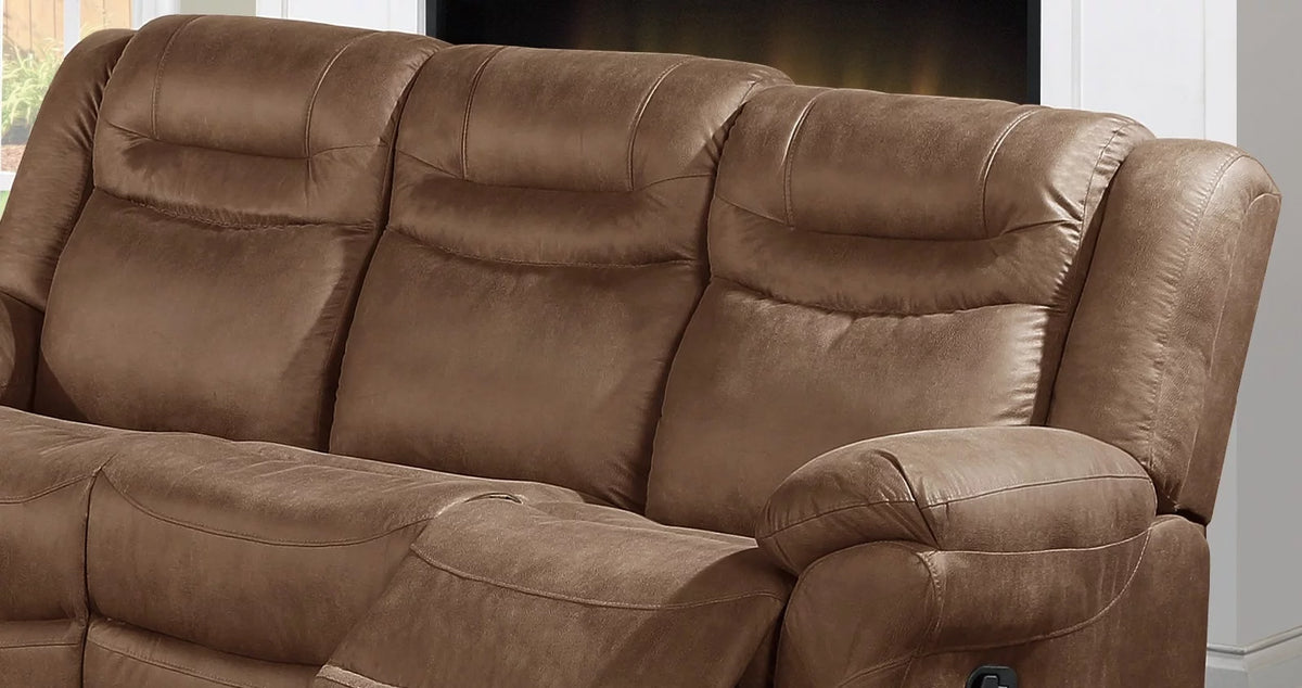 Dark Brown Leatherette Motion Sofa Loveseat 2pcs R776162