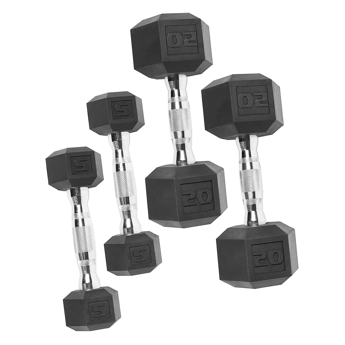 150lb Rubber Hex Dumbbell Set F54140