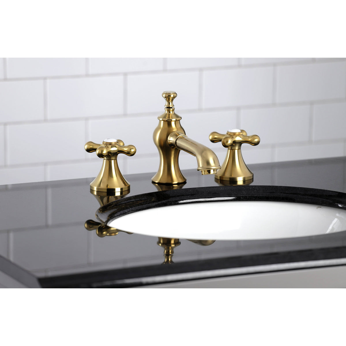 Matte Black Vintage Widespread Bathroom Faucet A3803