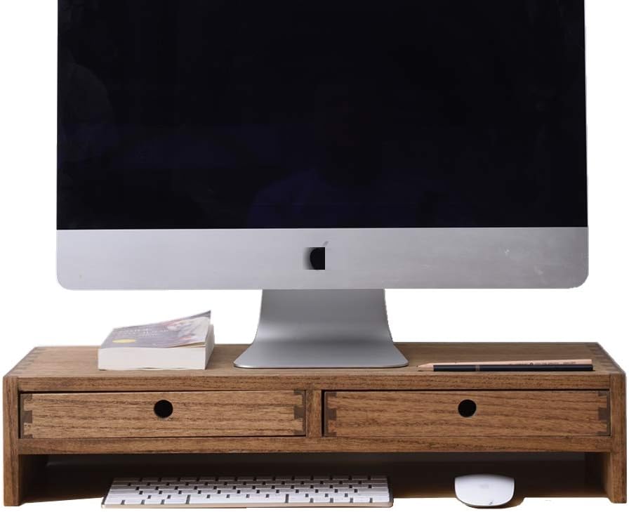 Wood Monitor Stand with 2 Drawers K9365