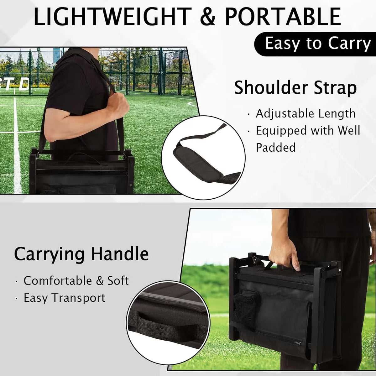 Padded Foldable Stadium Seat with Cup Holder B8076