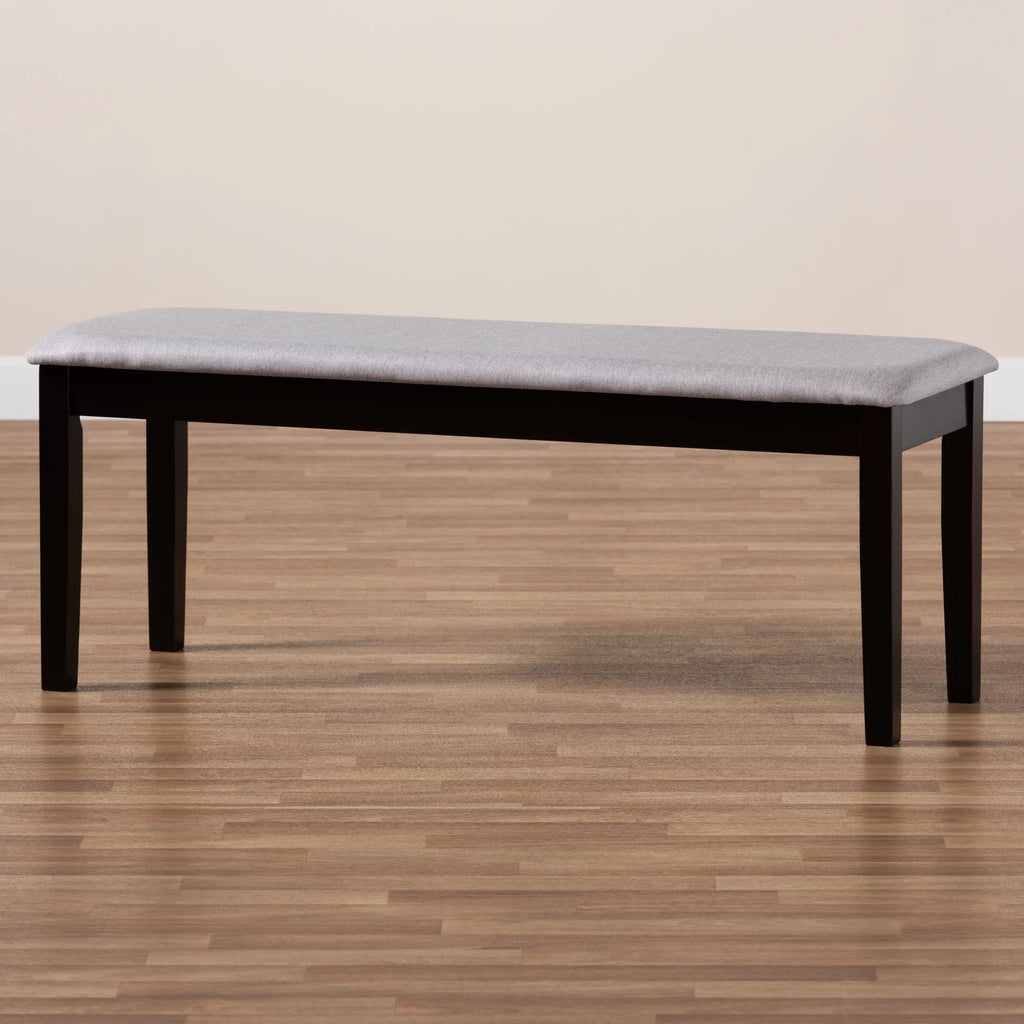 Grey Fabric Upholstered Wood Dining Bench I2208