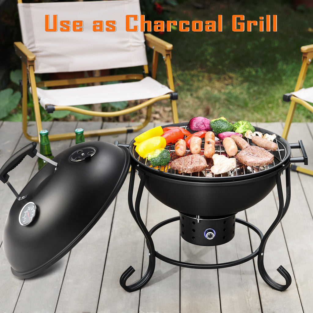 2 in 1 Wood Burning Fire Pit with Grill F139719