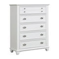 White 5 Drawer Wood Dresser Chest I229