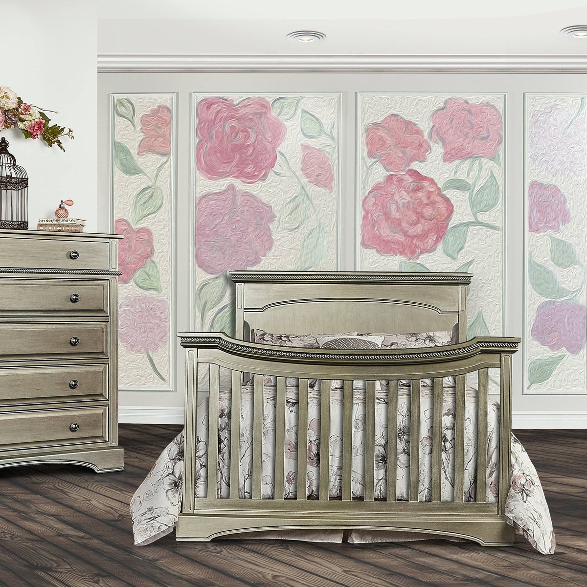 Antique Bronze Flat Top Convertible Crib R232314