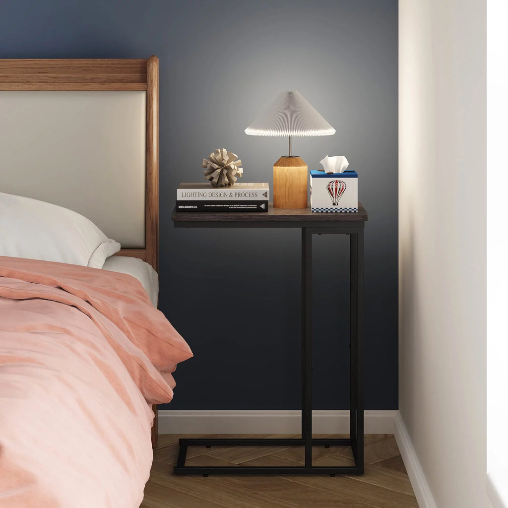 Small C Shaped End Table Grey O809913