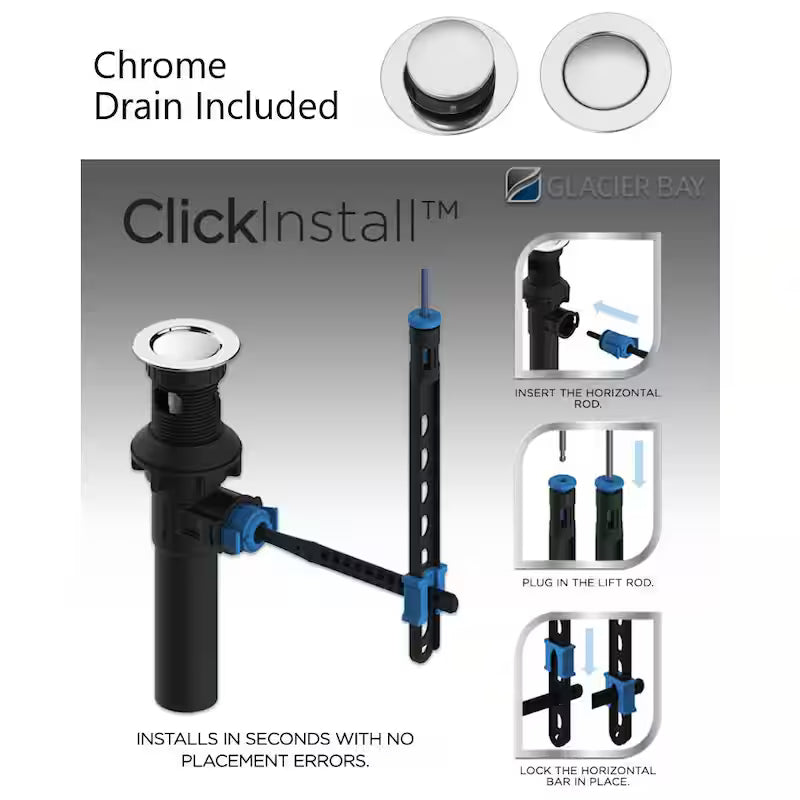 2-Handle High-Arc Centerset Bathroom Faucet in Polished Chrome O34891