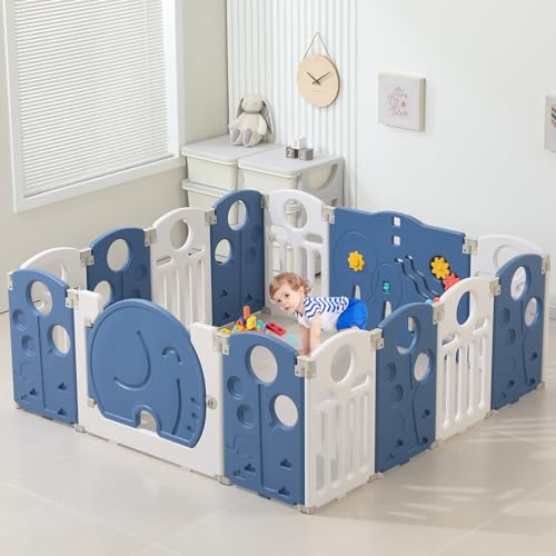 Blue 18 Panels Baby Playpen Q73256