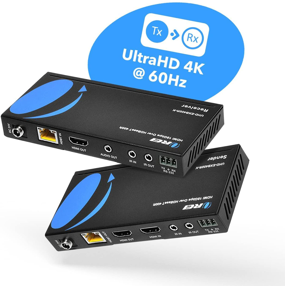 4K HDMI Extender Balun Over Single CAT5e/6/7 Cable Up to 400 Ft S732354