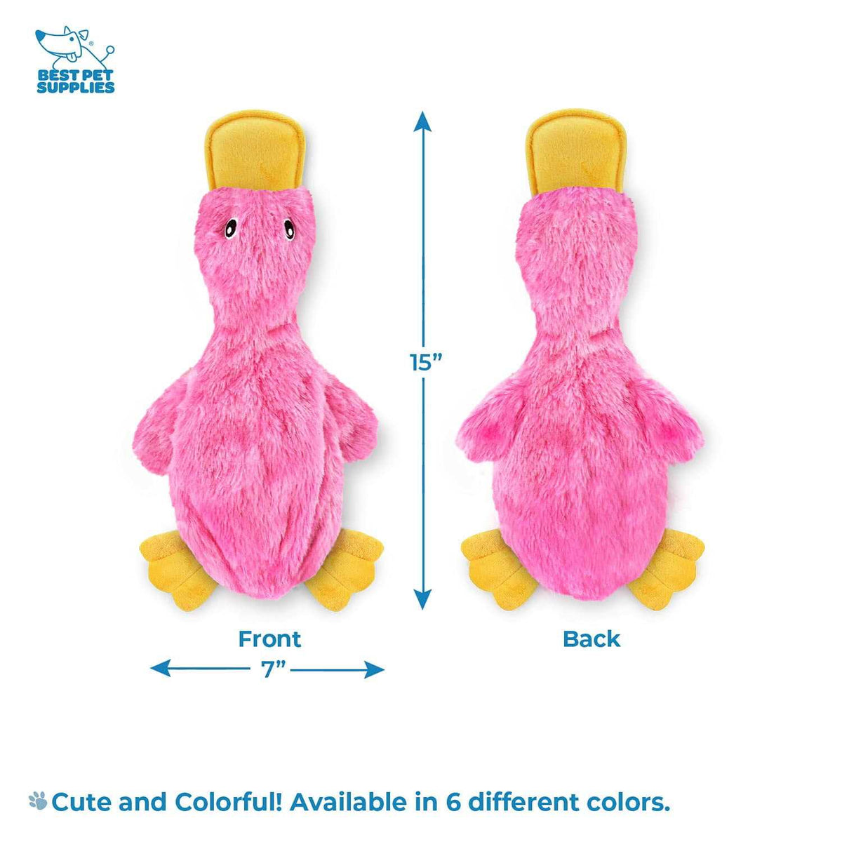 Crinkle Dog Toy No Stuffing Duck with Soft Squeaker I978