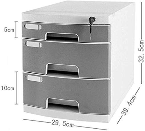 3 Layers A4 Plastic Storage Cabinet with Lock Q496069