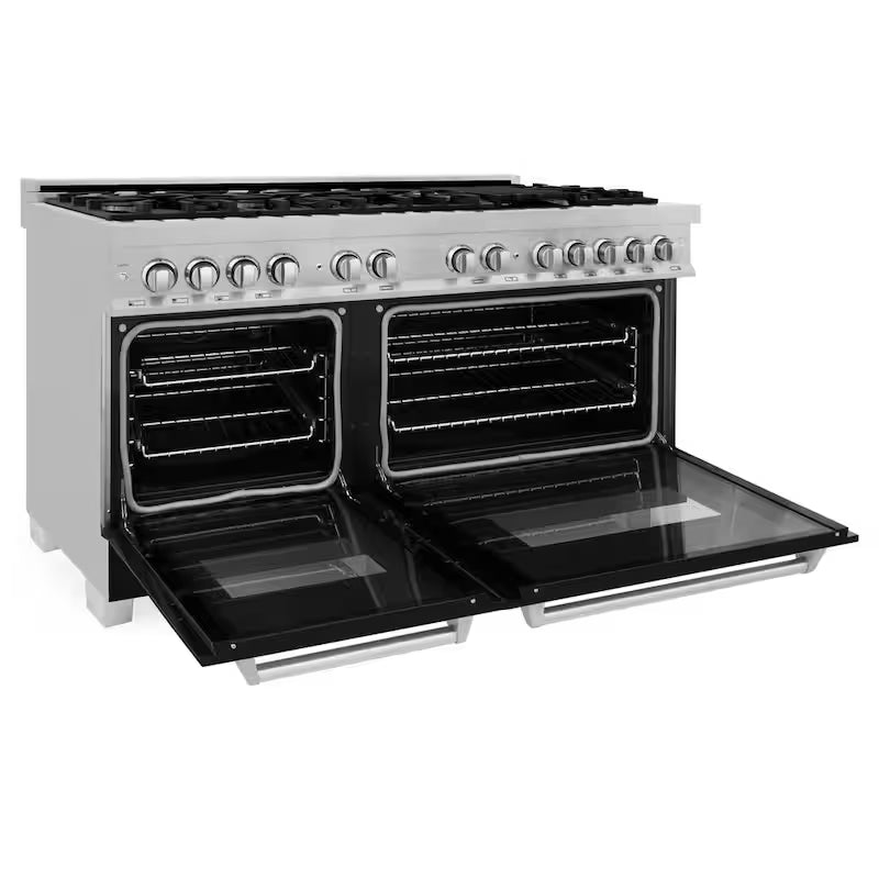 9 Burner Double Oven Dual Fuel Range with Black Matte Door I509847