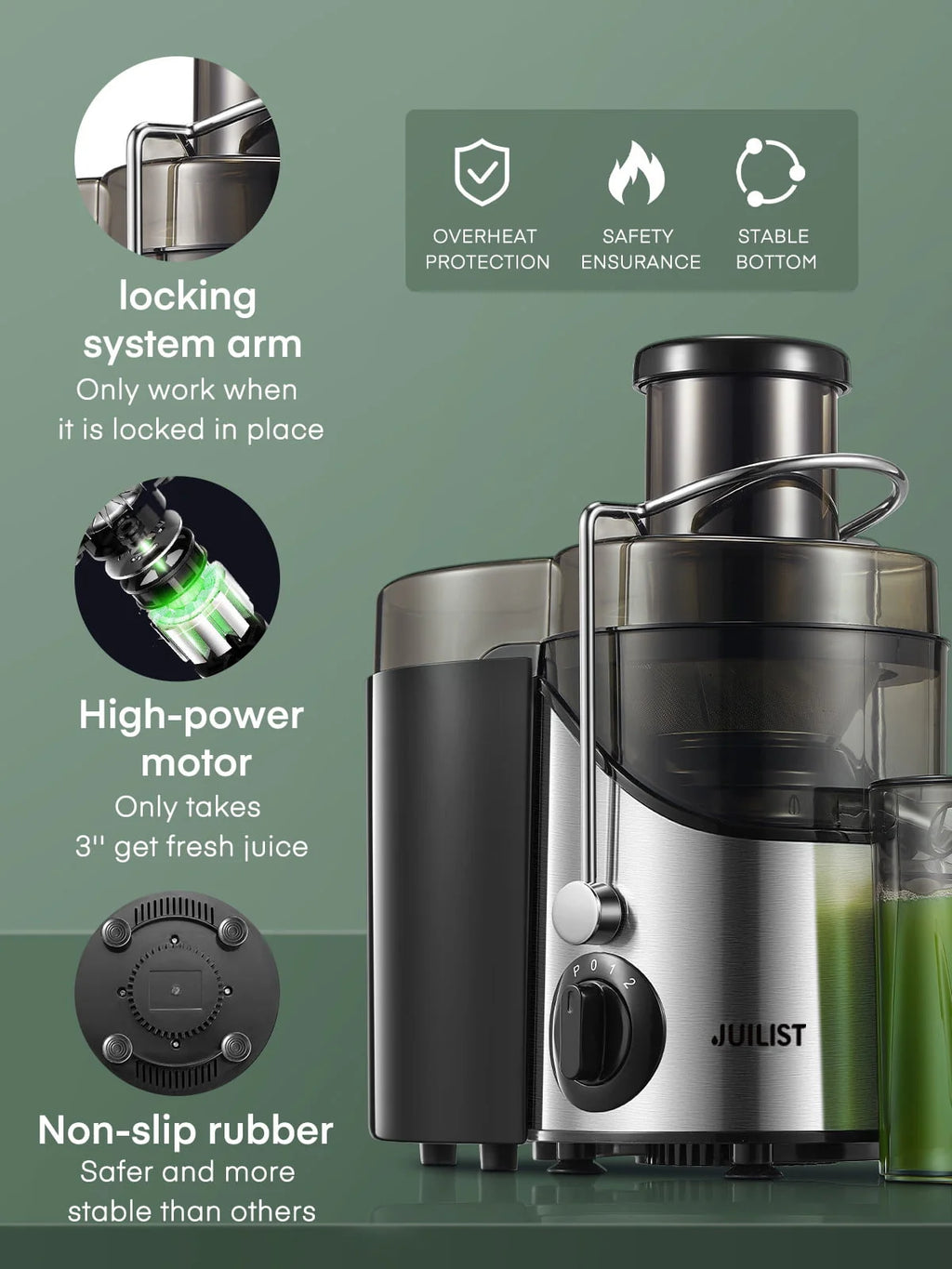 Black Juicer Machine with 3 Feed Chute S193880