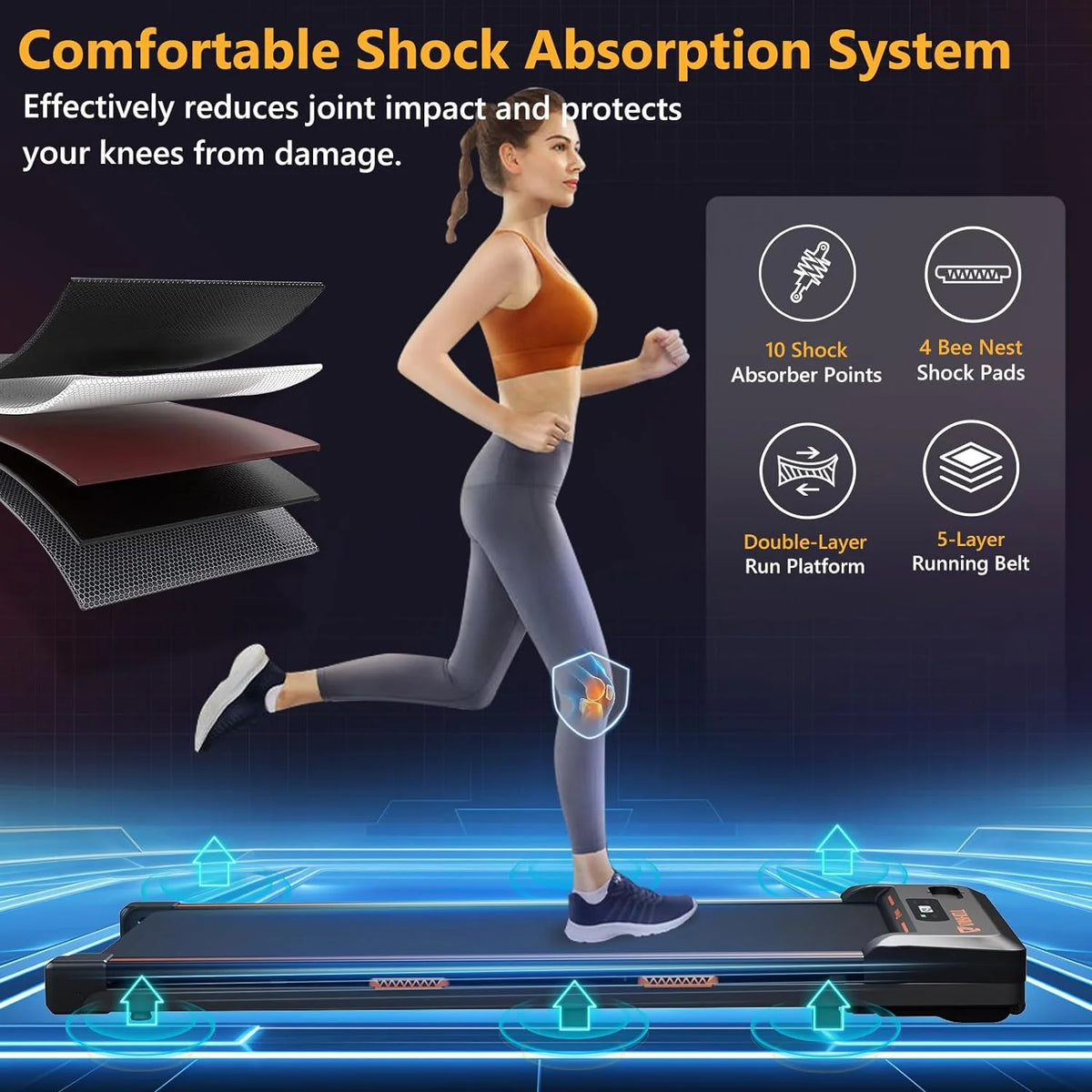 Under Desk Treadmill 2 in 1 Black E37025
