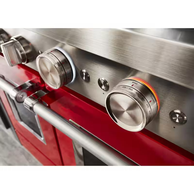 Passion Red Smart Double Oven Gas Range with Griddle D63005