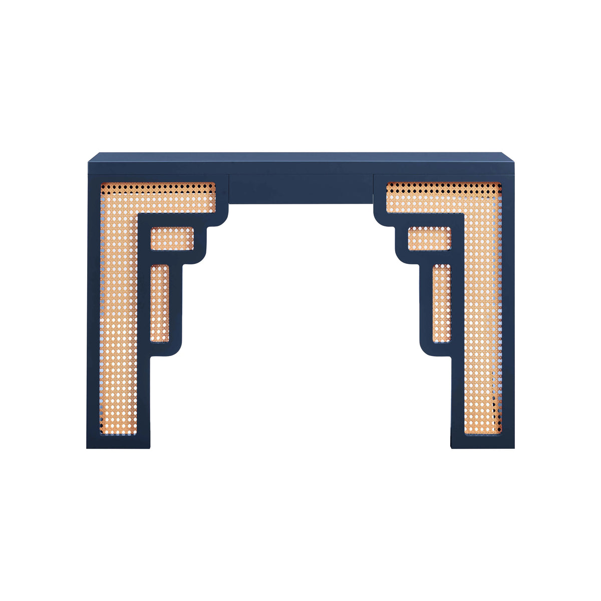 Navy Rattan Console Table W971