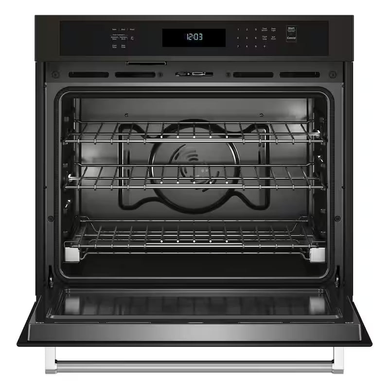 27 in. Single Electric Wall Oven with Convection Self-Cleaning in Black Stainless Steel F934605