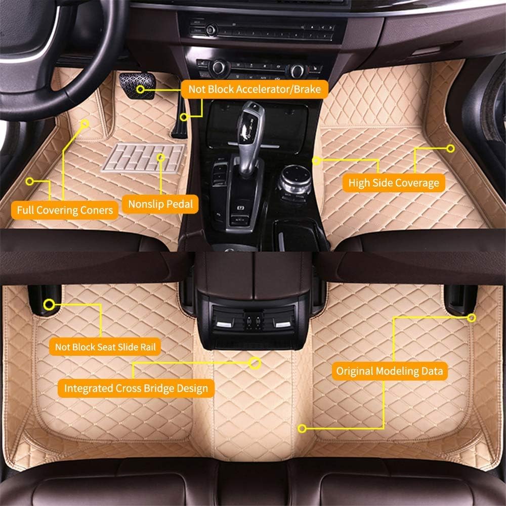 Custom Car Floor Mats Waterproof Anti-Skid Leather Full Coverage Set W7858